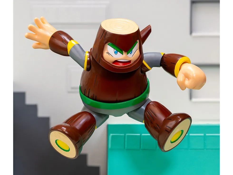 Wood Man 5" Moveable Figure (Deluxe Version) with Accessories and Alternate Head and Hands "Mega Man" (1987) Video Game Model by Jada