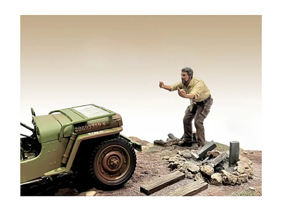 4X4 Mechanic Figure 6 for 1/18 Scale Models American Diorama AD18016