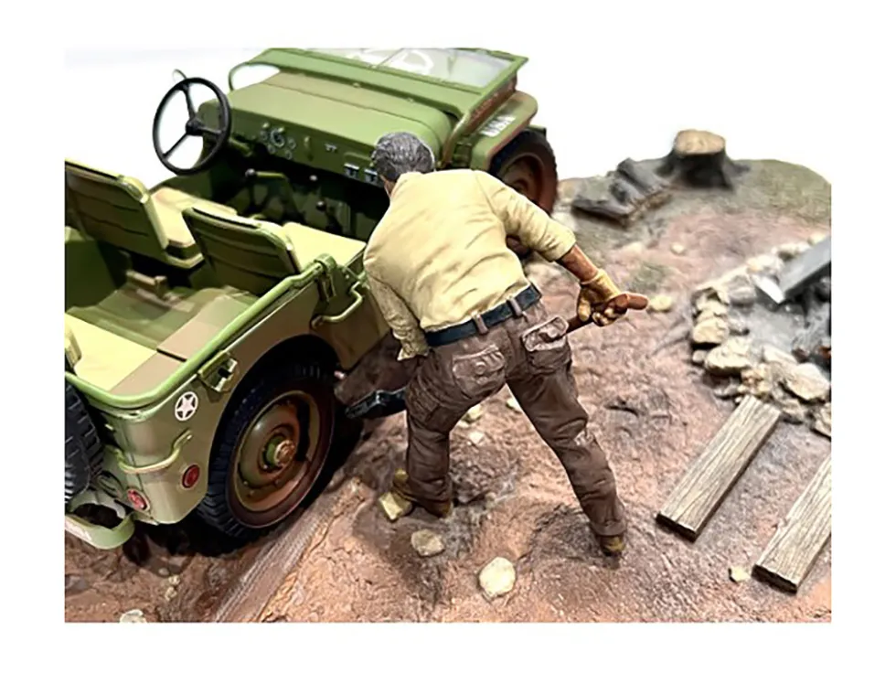 4X4 Mechanic Figure 4 for 1/18 Scale Models American Diorama AD18014