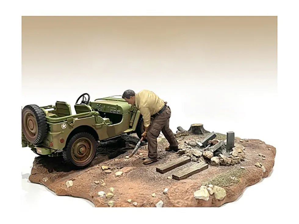 4X4 Mechanic Figure 4 for 1/18 Scale Models American Diorama AD18014