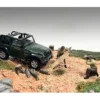 4X4 Mechanics 2 Piece Diecast Figure Set 4 for 1/43 Scale Models American Diorama AD43004