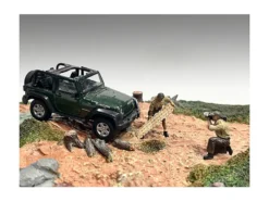 4X4 Mechanics 2 Piece Diecast Figure Set 4 for 1/43 Scale Models American Diorama AD43004