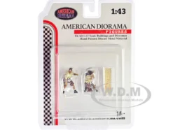 4X4 Mechanics 2 Piece Diecast Figure Set 4 for 1/43 Scale Models American Diorama AD43004
