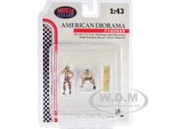 4X4 Mechanics 2 Piece Diecast Figure Set 1 for 1/43 Scale Models American Diorama AD43001