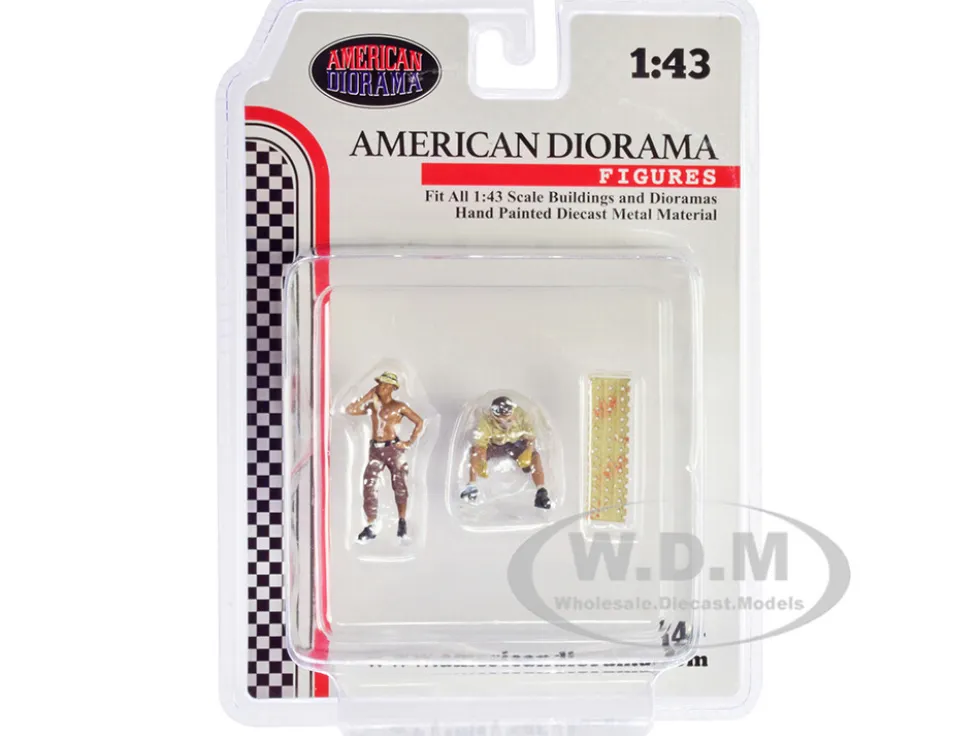 4X4 Mechanics 2 Piece Diecast Figure Set 1 for 1/43 Scale Models American Diorama AD43001
