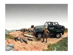 4X4 Mechanics 2 Piece Diecast Figure Set 1 for 1/43 Scale Models American Diorama AD43001