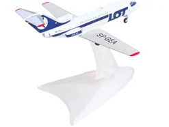Yakovlev Yak-40 Commercial Aircraft "LOT Polish Airlines" (SP-GEA) White with Blue Stripes and Tail 1/200 Diecast Model Airplane by Herpa