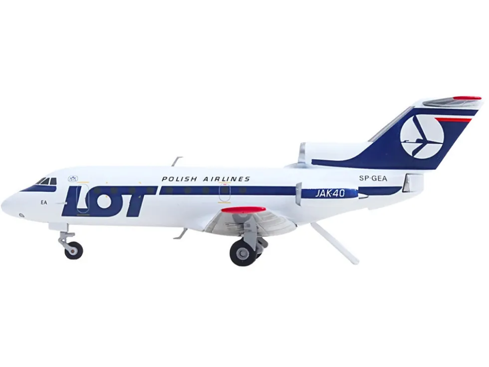 Yakovlev Yak-40 Commercial Aircraft "LOT Polish Airlines" (SP-GEA) White with Blue Stripes and Tail 1/200 Diecast Model Airplane by Herpa