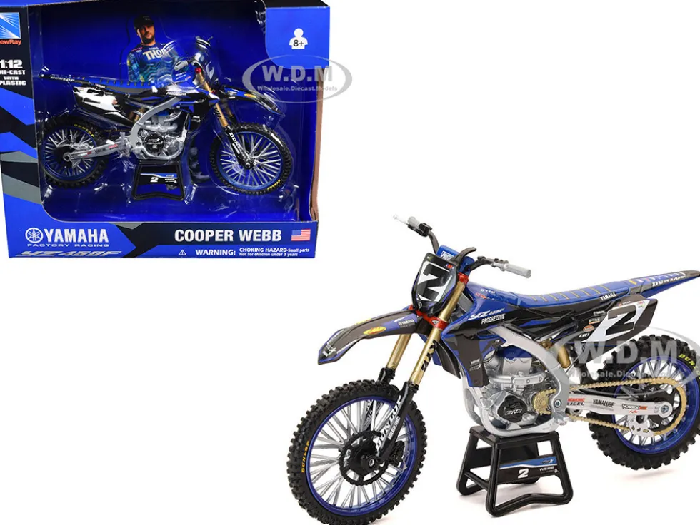 Yamaha YZ450F Motorcycle #2 Cooper Webb "Yamaha Factory Racing" 1/12 Diecast Model by New Ray