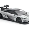 Yangwang U9 Silver Metallic with Black Top and Stripes 1/64 Diecast Model Car by Pop Race