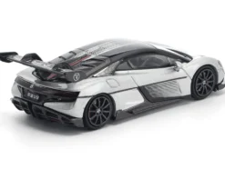 Yangwang U9 Silver Metallic with Black Top and Stripes 1/64 Diecast Model Car by Pop Race