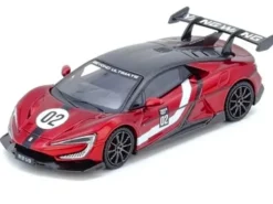 2025 Yangwang U9 Xtreme Test Car #02 Red Metallic with White Stripes and Carbon Top 