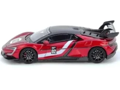 2025 Yangwang U9 Xtreme Test Car #02 Red Metallic with White Stripes and Carbon Top 