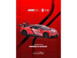 2025 Yangwang U9 Xtreme Test Car #02 Red Metallic with White Stripes and Carbon Top 