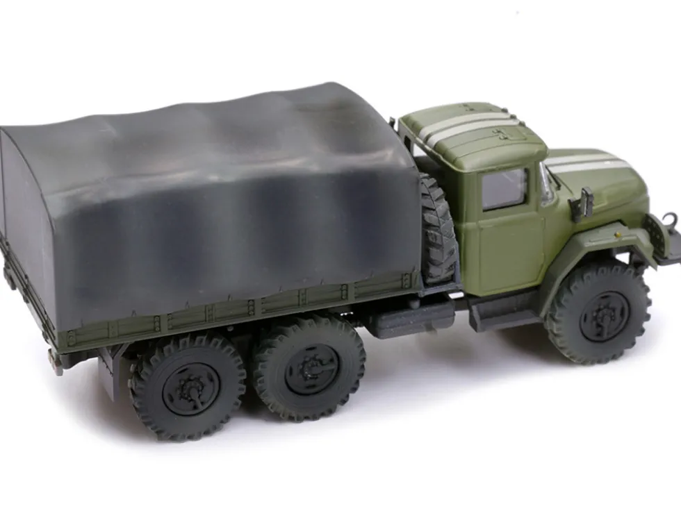 ZIL 131 Cargo Truck Green with White Stripes Ukrainian Ground Forces 1/72 Diecast Model Legion LEG-12064LB